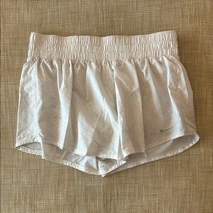 Women's White & Tan Athletic Shorts
